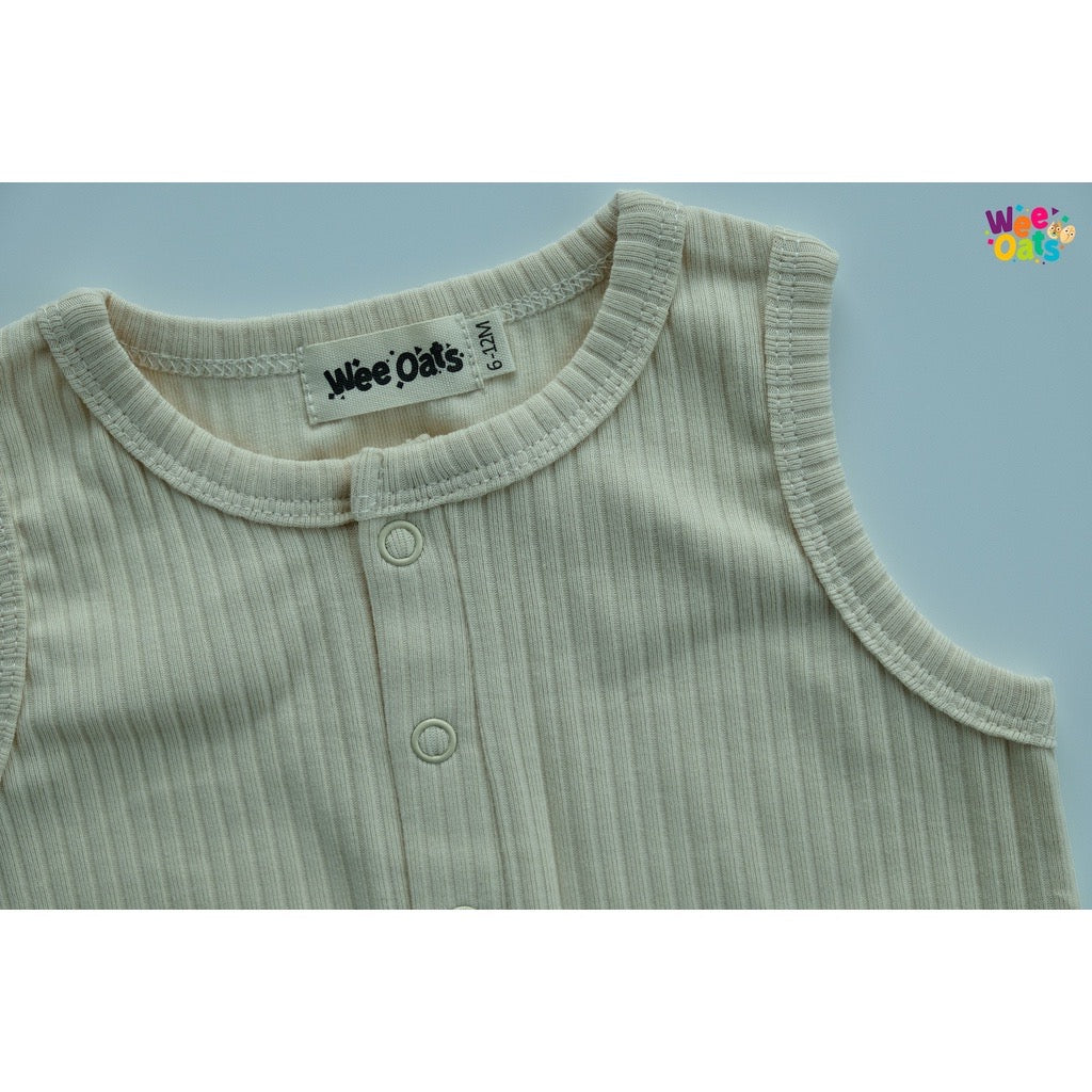 Wee Oats CHURROS - Organic Cotton Baby Sleeveless Onesie Shorts