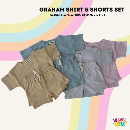 Wee Oats GRAHAM - Organic Cotton Baby Shirt & Shorts Summer Set / Terno