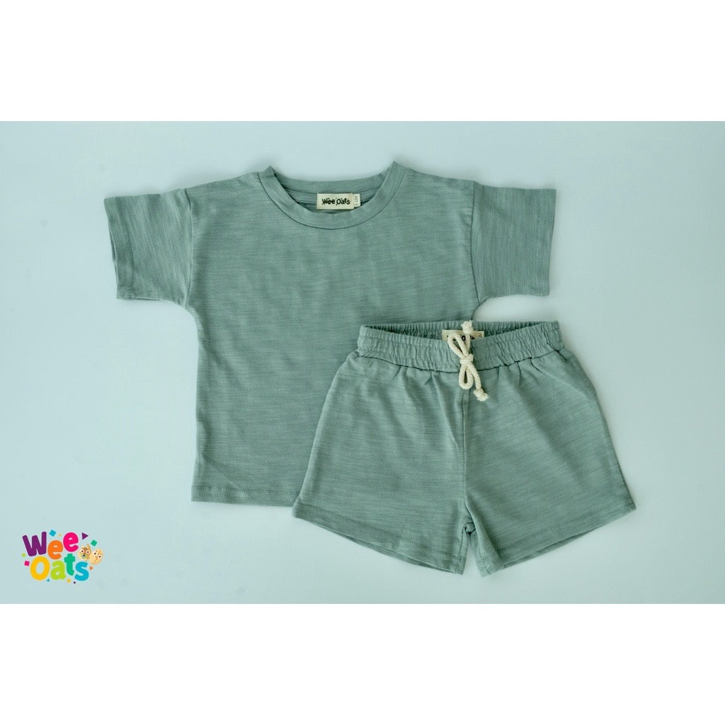 Wee Oats GRAHAM - Organic Cotton Baby Shirt & Shorts Summer Set / Terno