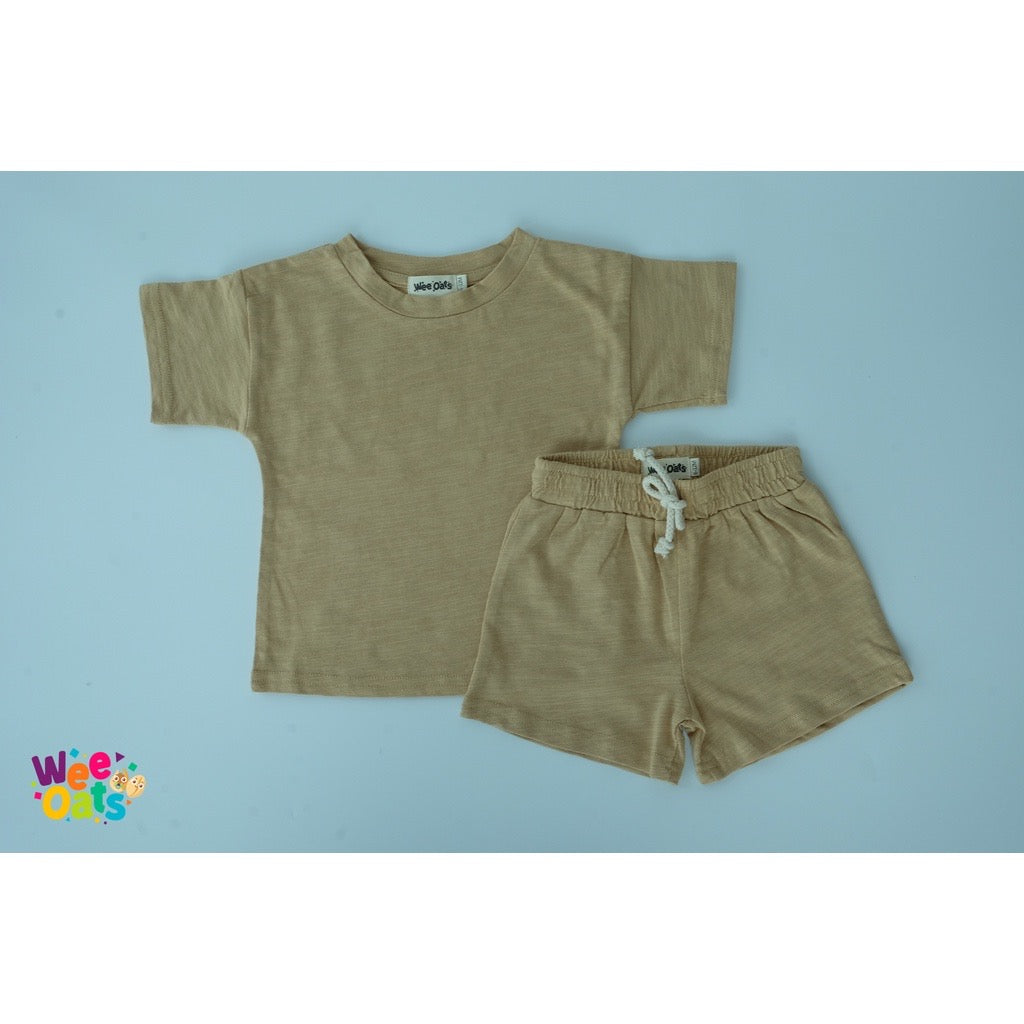 Wee Oats GRAHAM - Organic Cotton Baby Shirt & Shorts Summer Set / Terno