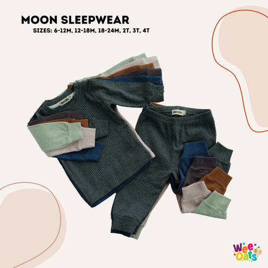 Wee Oats MOON - Organic Cotton Baby Long-Sleeves Pajama Set / Terno