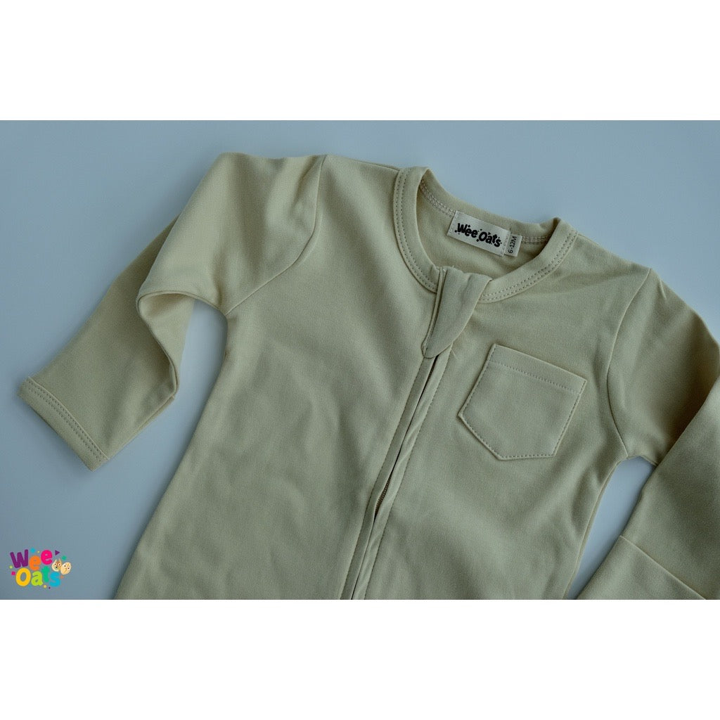 Wee Oats STARLIGHT - Organic Cotton Baby Footed Sleepsuit with Foldable Mittens