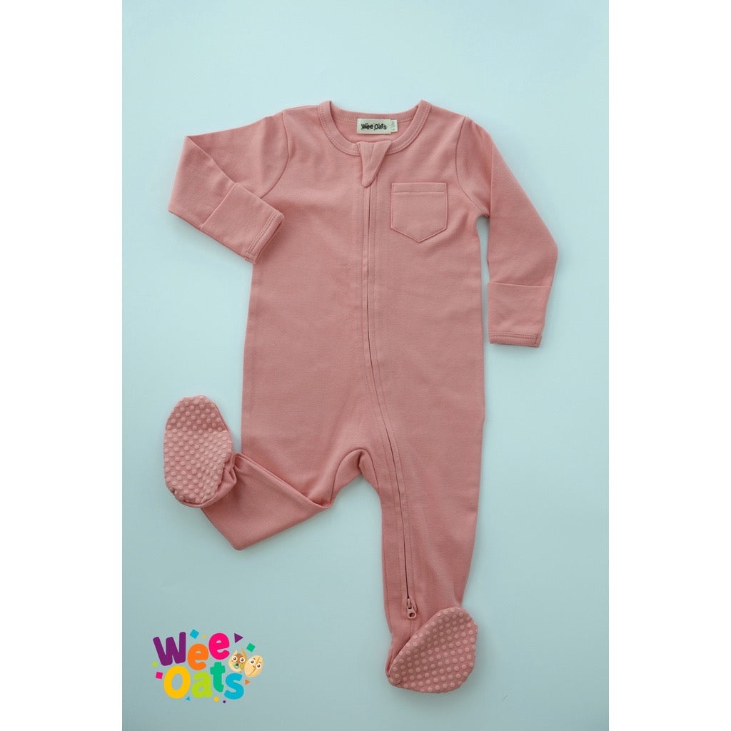 Wee Oats STARLIGHT - Organic Cotton Baby Footed Sleepsuit with Foldable Mittens