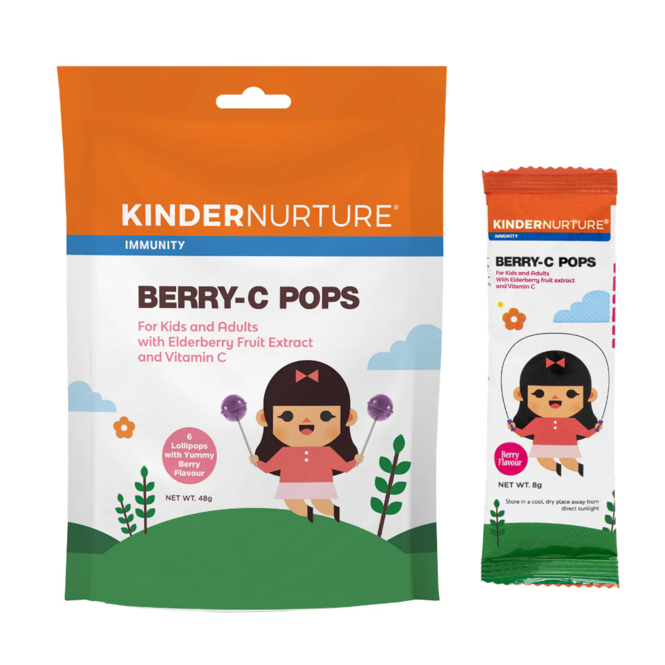 Kindernurture Berry C Pops - 6 Lollipops