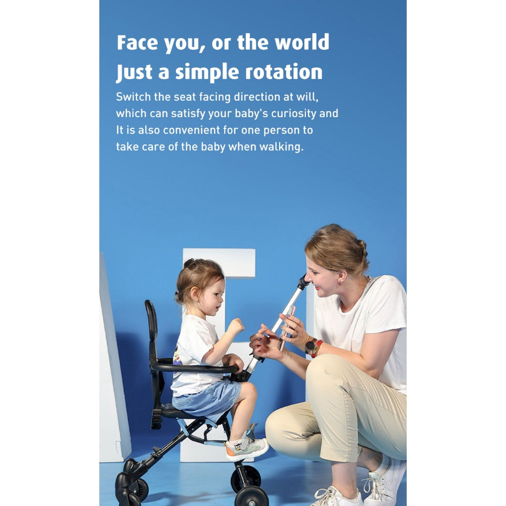 Yoji Baby 2-Way Stroller Bike Lightweight Foldable Compact Baby Stroller Reversible Seat