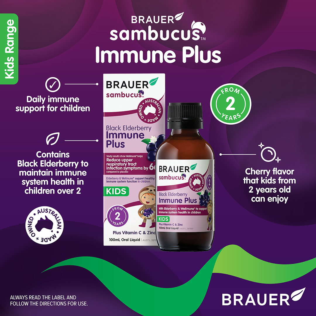 Brauer Sambucus Black Elderberry Immune Plus Kids 100ml