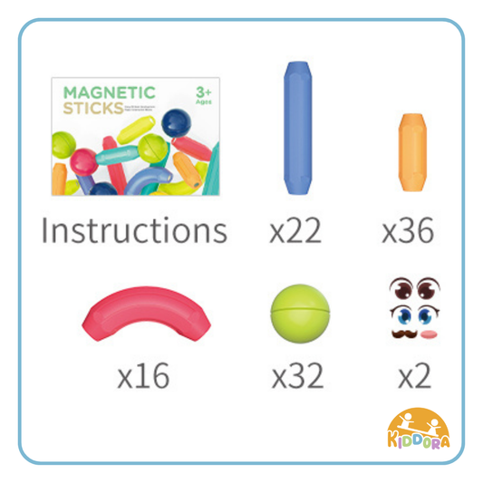 Kiddora Kebo Magnetic Sticks (108 pcs)