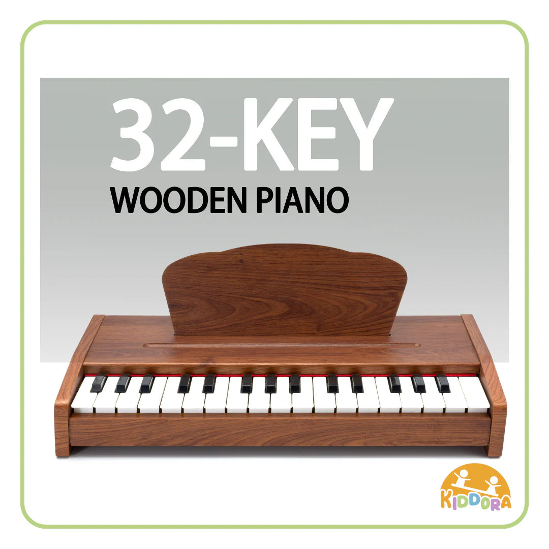 Kiddora Mini Maestro Jr. 32-Key Desk Wooden Piano with Microphone
