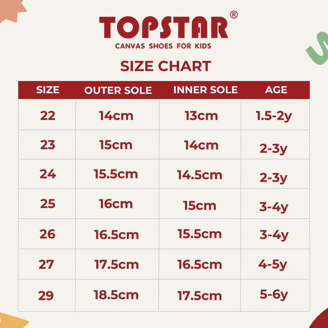 TOPSTAR ERGONOMIC KIDS CANVAS SHOES (MODEL: 2031)