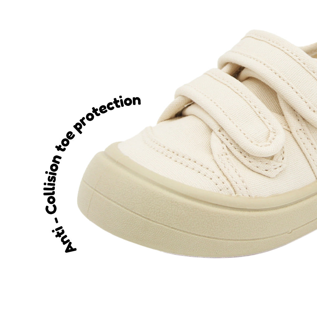 Topstar Ergonomic Kids Canvas Shoes- SKU 1255 (White w/ Beige Sole)