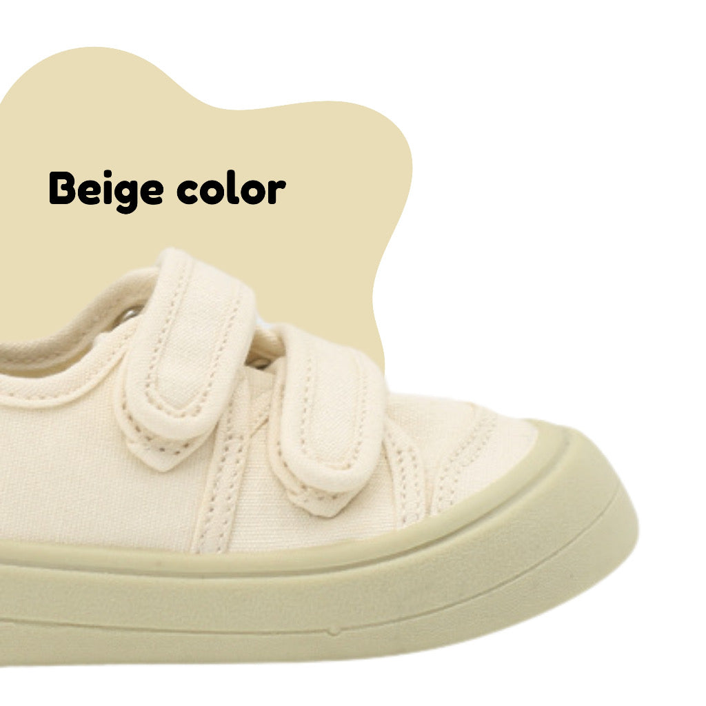 Topstar Ergonomic Kids Canvas Shoes- SKU 1255 (White w/ Beige Sole)