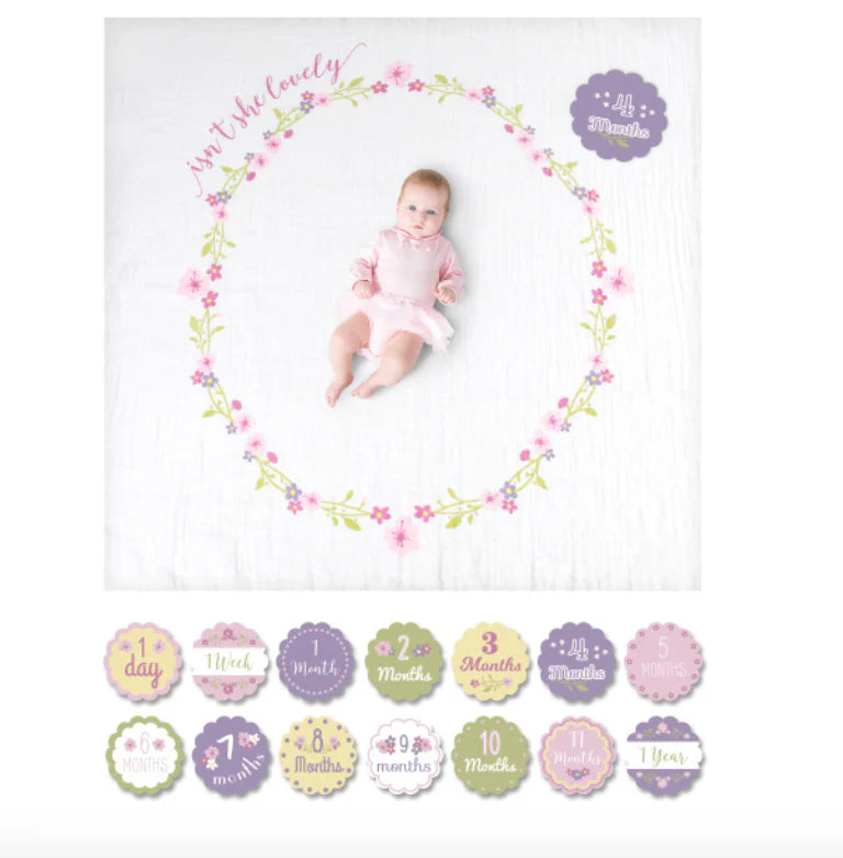 Lulujo Milestone Blanket & Card Set