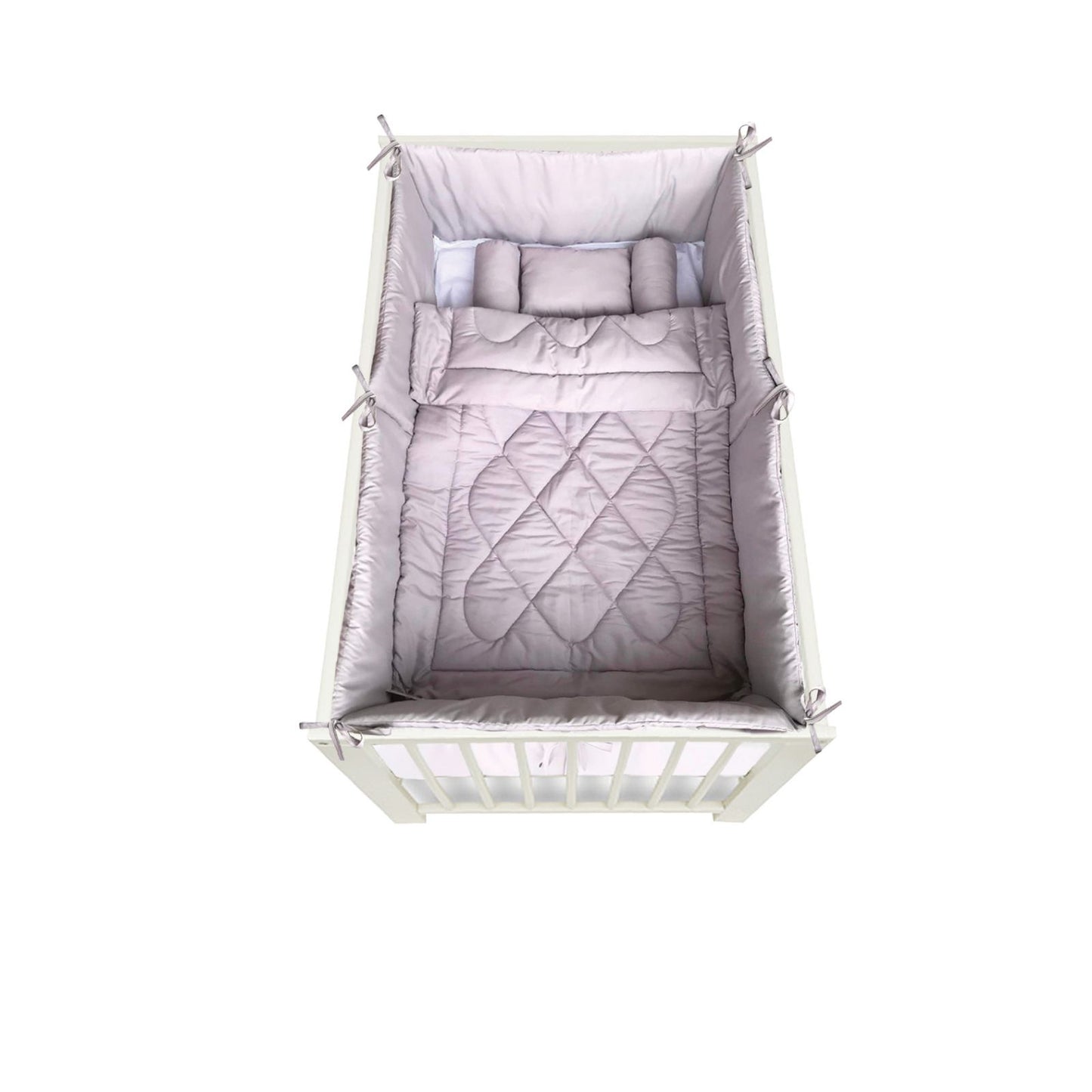 Little Totts Baby Crib Set - Bolsters, Head Pillow, Bed Sheet, Crib Bumper, Comforter