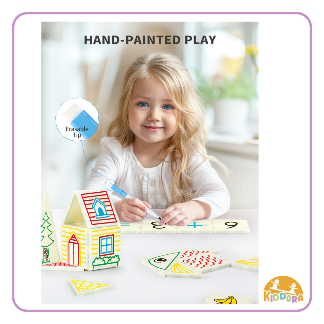 Kiddora Kebo 2in1 Magic Write Castle Magnetic Tiles (65pcs)