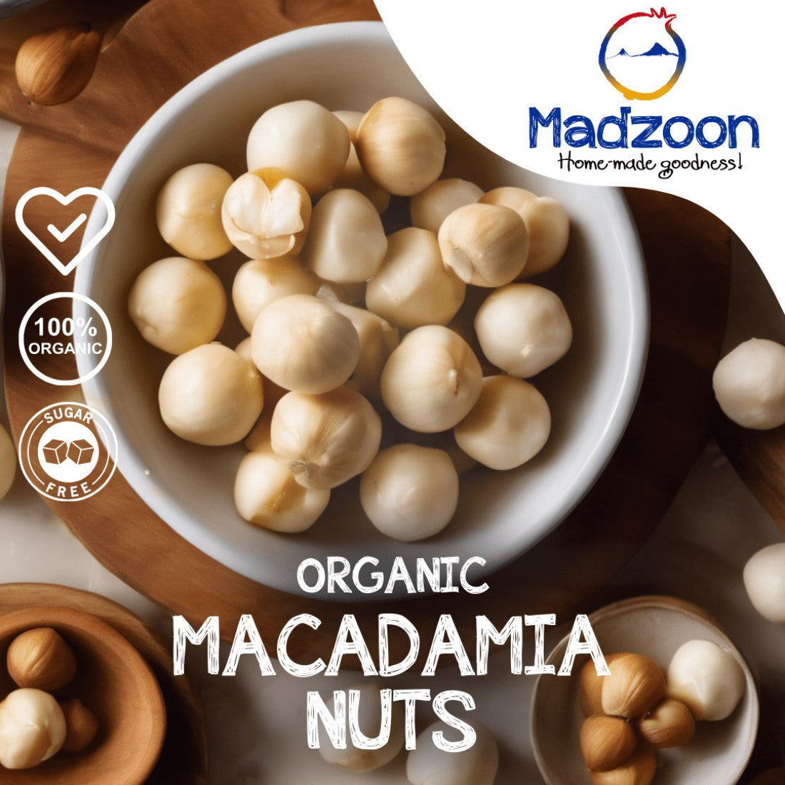 Madzoon Organic Macadamia Nuts Jar (100g)