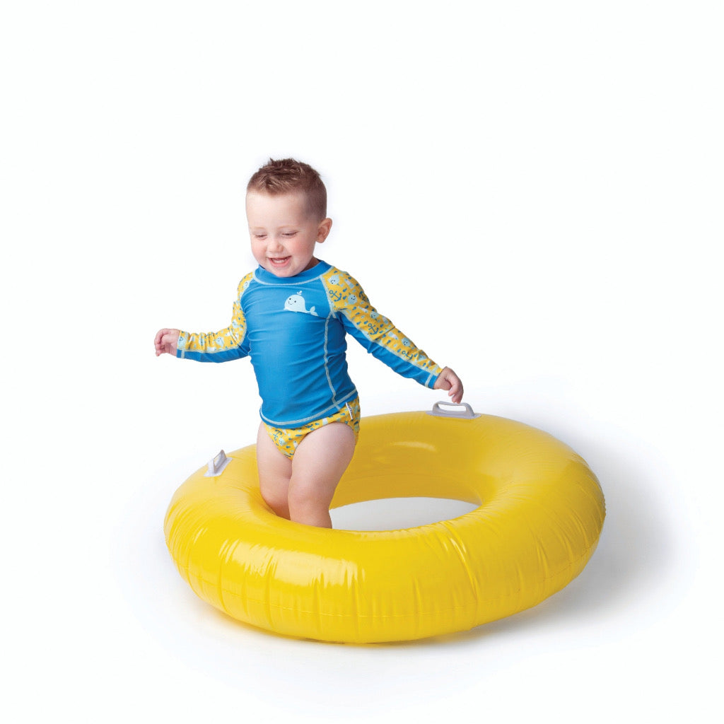Zoocchini UPF50 3-Piece Swim Set (Sunhat Rashguard Diaper)- Willy the Whale
