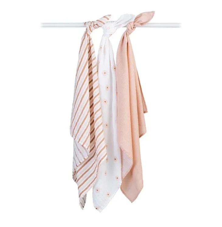LULUJO MINI MUSLIN RECEIVING BLANKETS (SET OF 3)