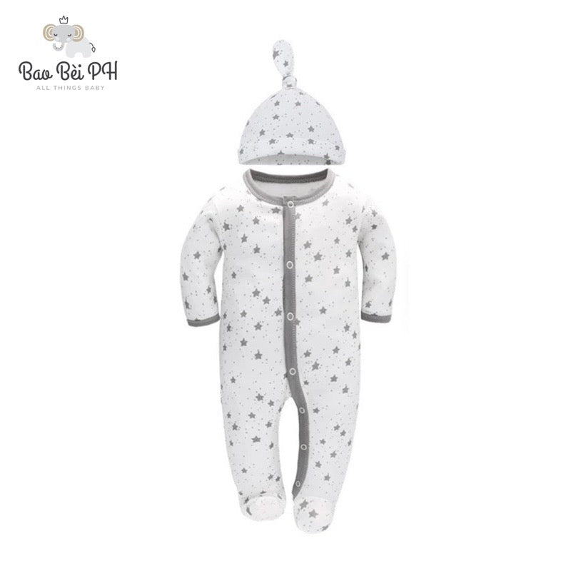 Bao Bei PH Coby Frogsuit with Matching Hat for Newborn Baby 0-3 Months 100% Cotton