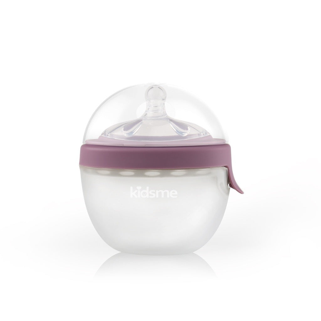 Kidsme 2-in-1 Silicone Oval Bottle Feeding System - Plum