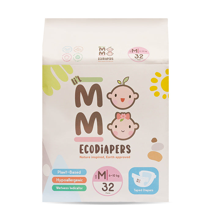Lil Momo Eco Diapers (Biodegrable, Plant Based, Hypoallergenic )