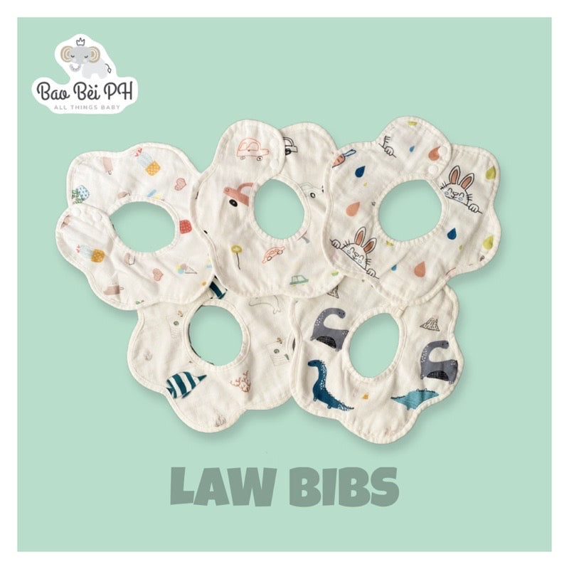 Bao Bei PH Law Petal Rotating Gauze Bib or Towel for Newborn Baby Drool Washcloth with Liner