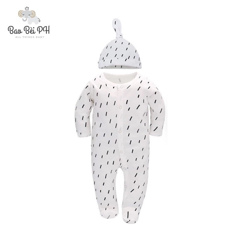 Bao Bei PH Coby Frogsuit with Matching Hat for Newborn Baby 0-3 Months 100% Cotton