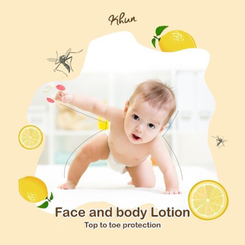 Khun Organic Anti-Mosquito Repellent Body Lotion 50ml -  lemon chemical-free for baby and kids