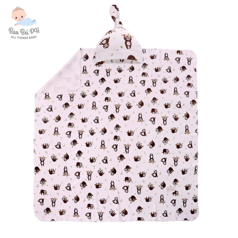 Bao Bei PH x Miracle Baby Tyler Matching Swaddle Blanket and Hat Beanie for Newborn Baby 1 Pair