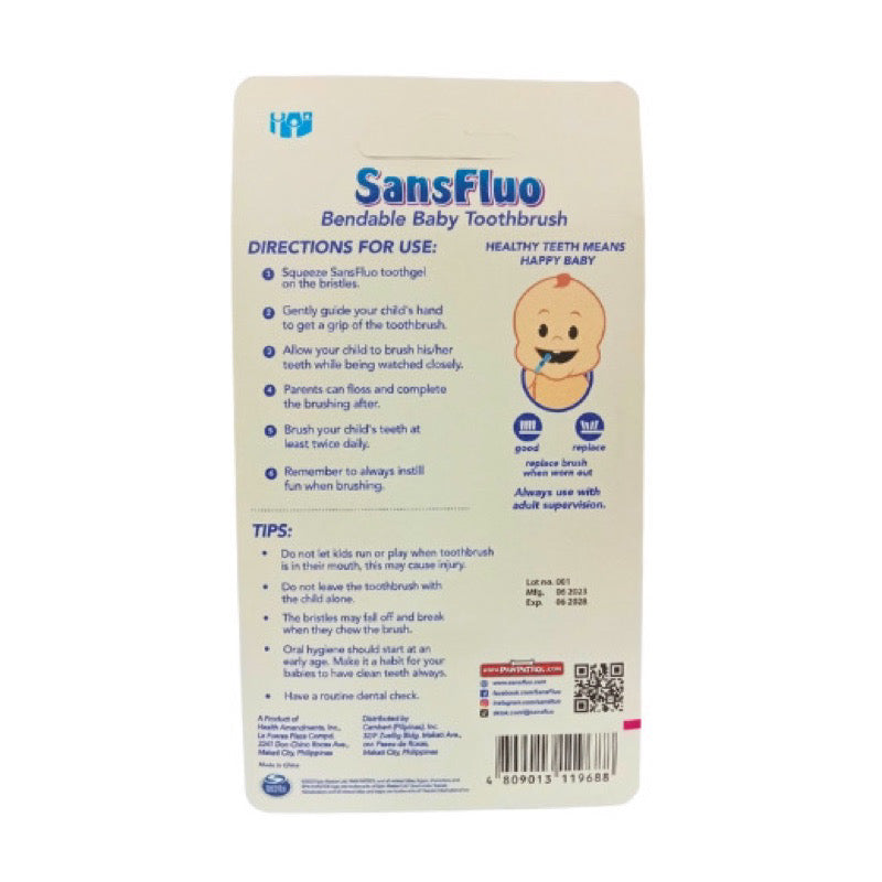 Sansfluo Bendable Baby Toothbrush