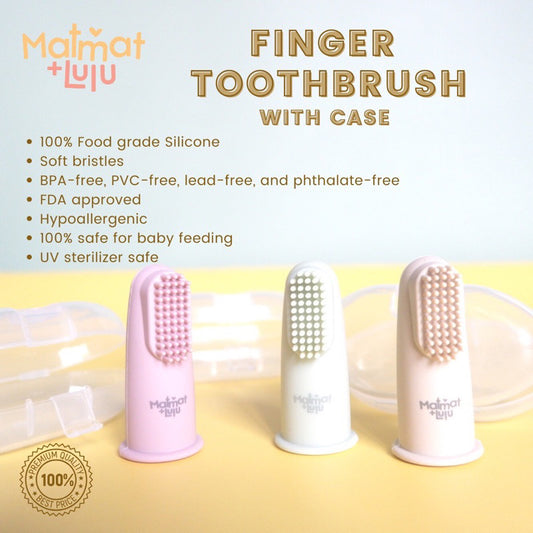 Matmat Lulu Finger Toothbrush with Case