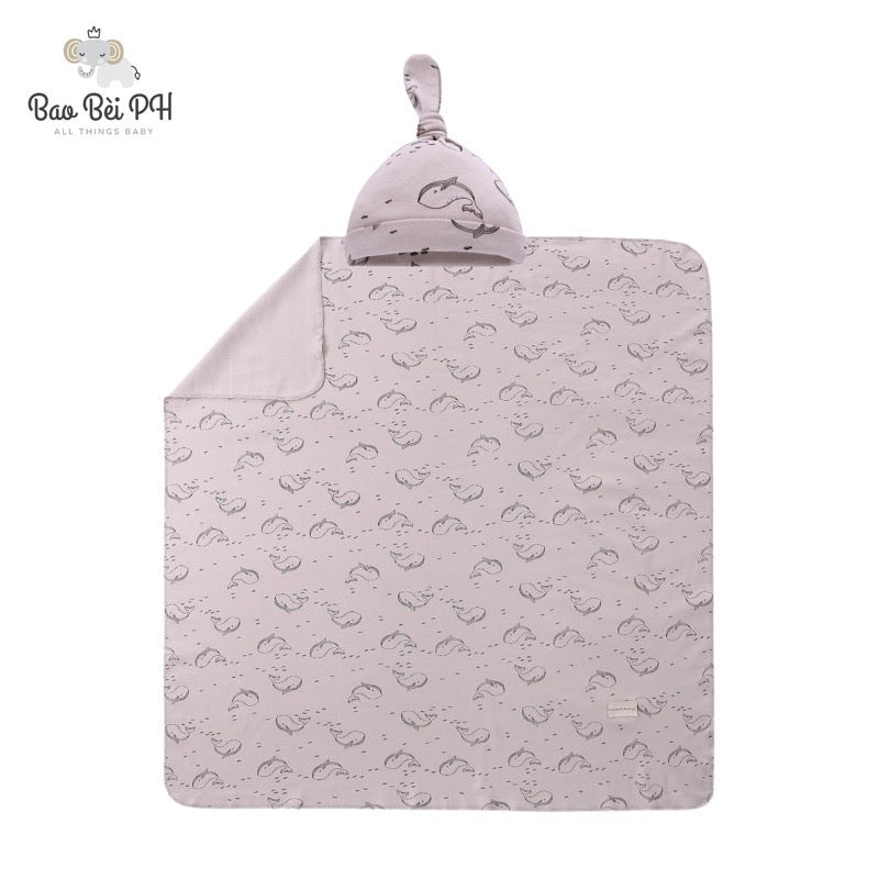 Bao Bei PH x Miracle Baby Tyler Matching Swaddle Blanket and Hat Beanie for Newborn Baby 1 Pair