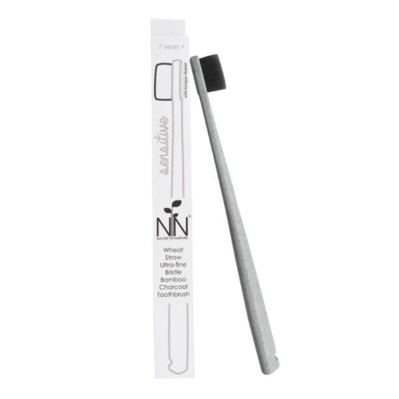 NATURE TO NURTURE WHEAT STRAW ULTRA-FINE BRISTLE BAMBOO CHARCOAL TOOTHBRUSH (7YRS & UP)