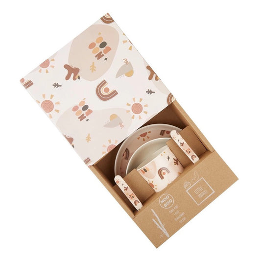 CLEARANCE Nooboo Little Foodies Plant Fibre 5 pc. Dinnerware