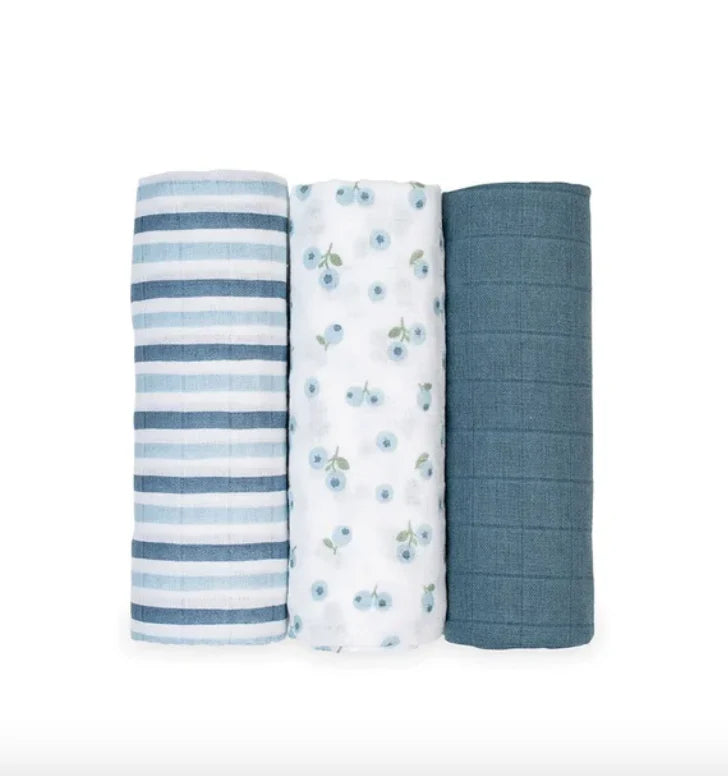 LULUJO MINI MUSLIN RECEIVING BLANKETS (SET OF 3)