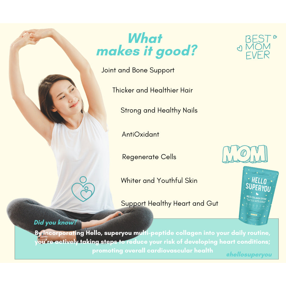 Hello, Superyou Collagen Peptide with Biotin, Vitamin C, Hyaluronic Acid, ACV for optimum health