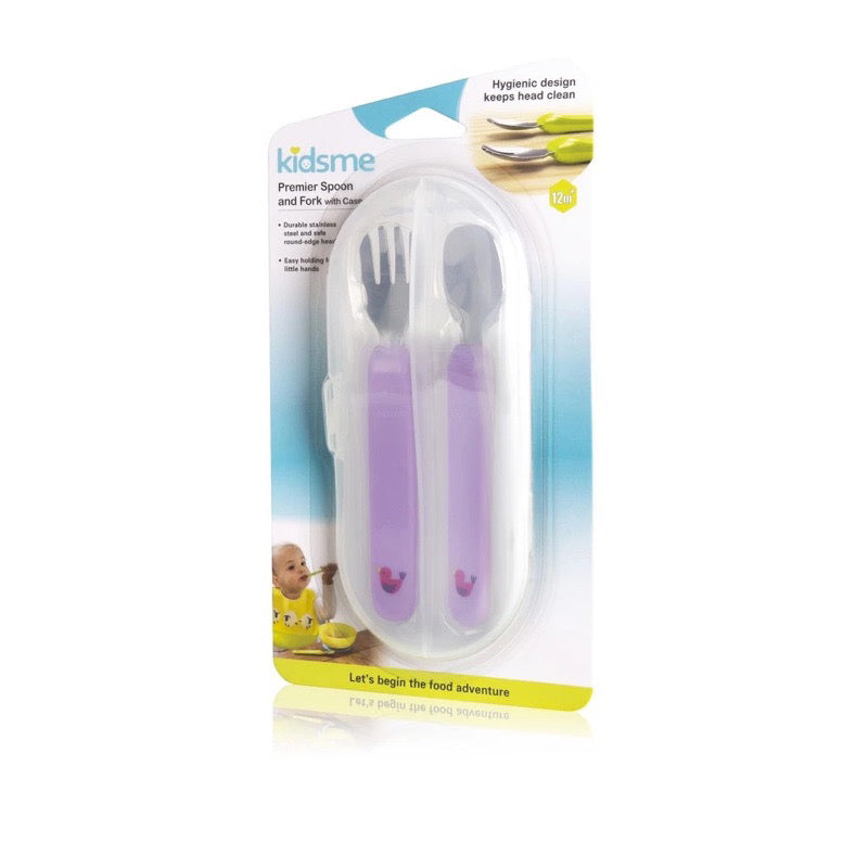 Kidsme Premier Spoon and Fork for Kids with Case