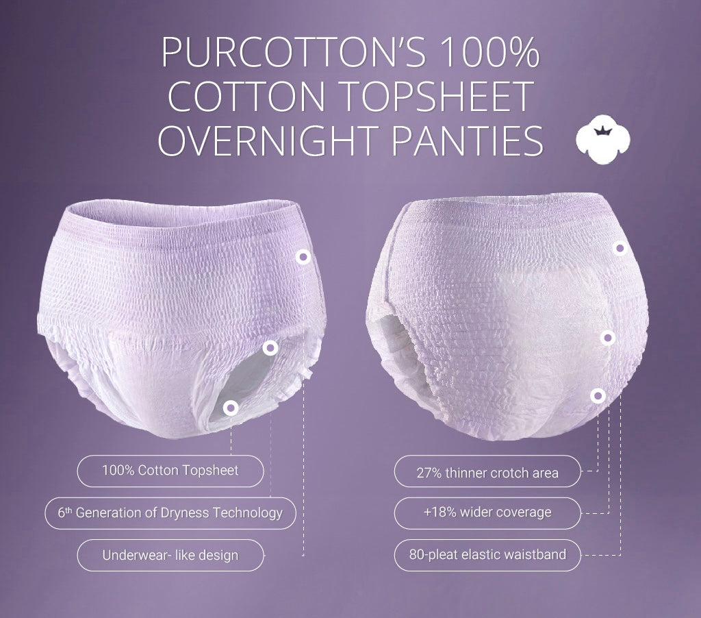 Purcotton MaxGuard Unscented Overnight Panties 2 pcs