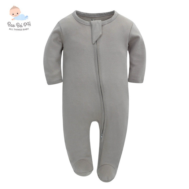 Bao Bei PH Jared Zippered Frogsuit 100% Cotton Onesie Sleepwear Two Way Zip for Infant Baby Newborn