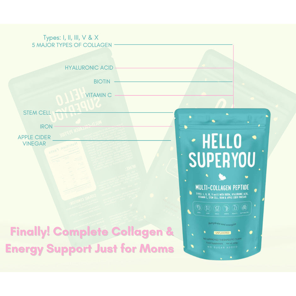Hello, Superyou Collagen Peptide with Biotin, Vitamin C, Hyaluronic Acid, ACV for optimum health