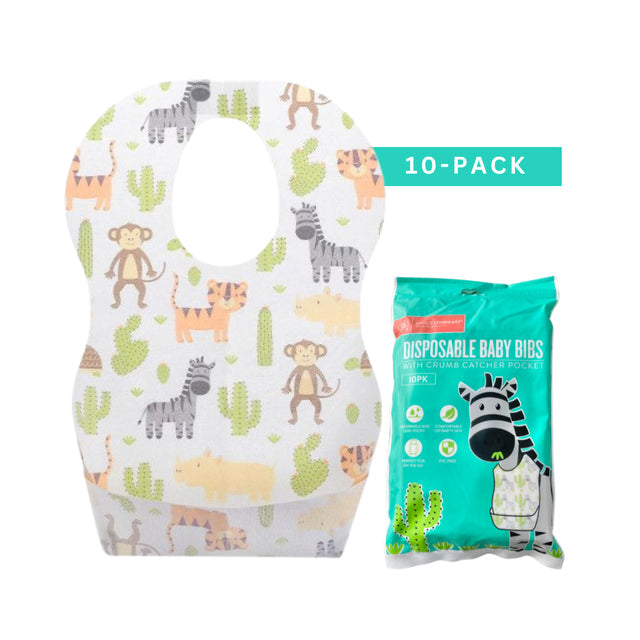 PRINCE LIONHEART DISPOSABLE BABY BIBS (PACK OF 10)