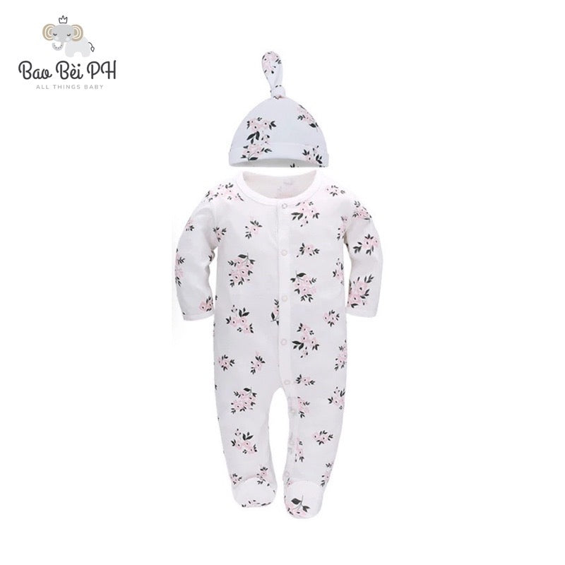 Bao Bei PH Coby Frogsuit with Matching Hat for Newborn Baby 0-3 Months 100% Cotton