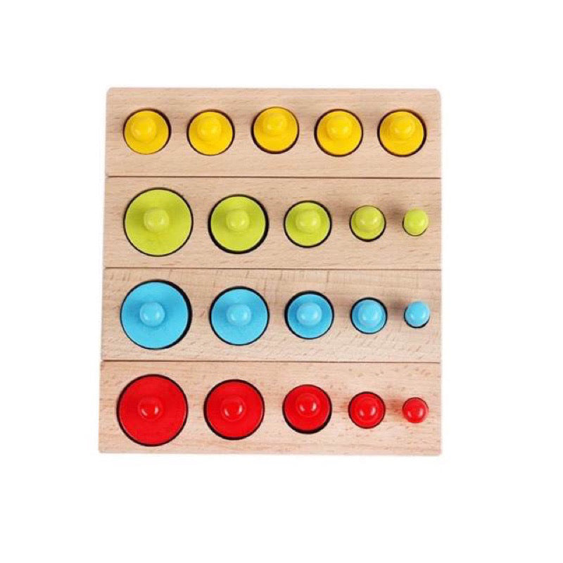 Matmat Lulu  Knobbed Color Cylinder Puzzle Wooden Educational Montessori