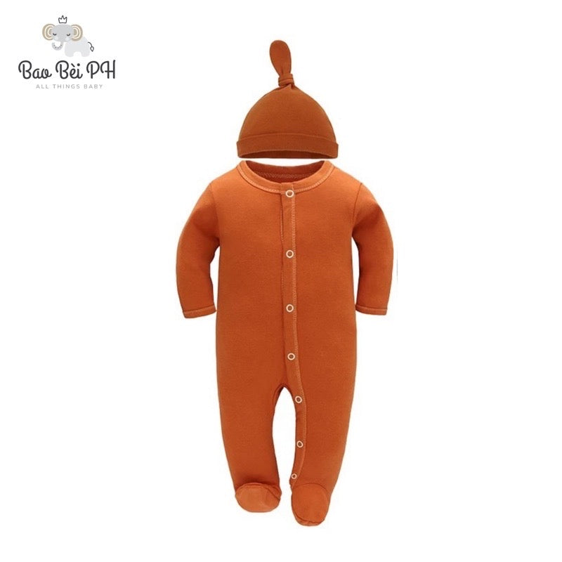 Bao Bei PH Coby Frogsuit with Matching Hat for Newborn Baby 0-3 Months 100% Cotton