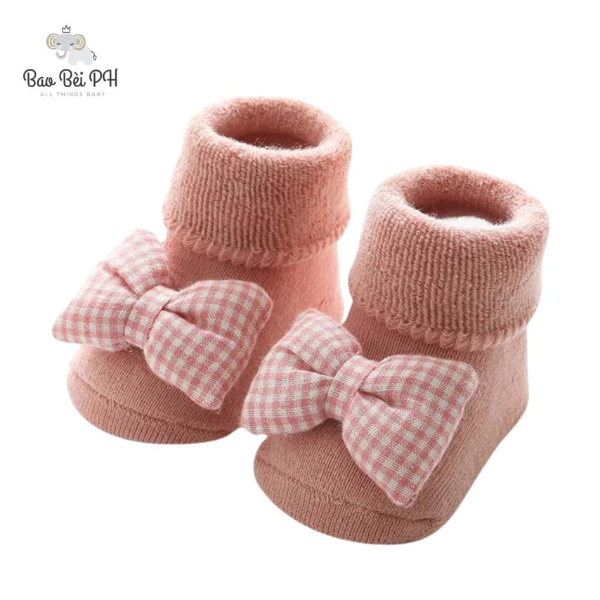 Bao Bei PH Kali Baby Socks for Newborn 0-12 Months Soft Cotton Anti-Skid Bottom Footwear for Infant