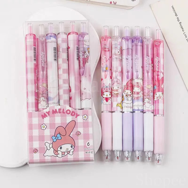 LITTLE FAT HUGS - SANRIO CHARACTER SIGN PEN (SET OF 6)