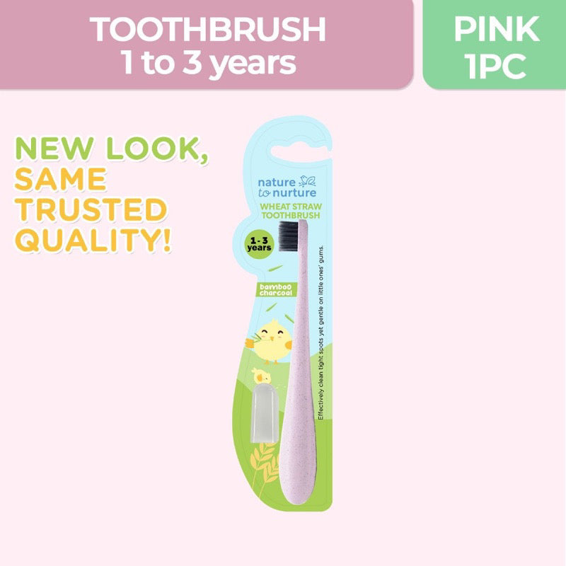 Nature to Nurture Wheat Straw Bamboo Charcoal Toothbrush 1-3 yrs old with cover