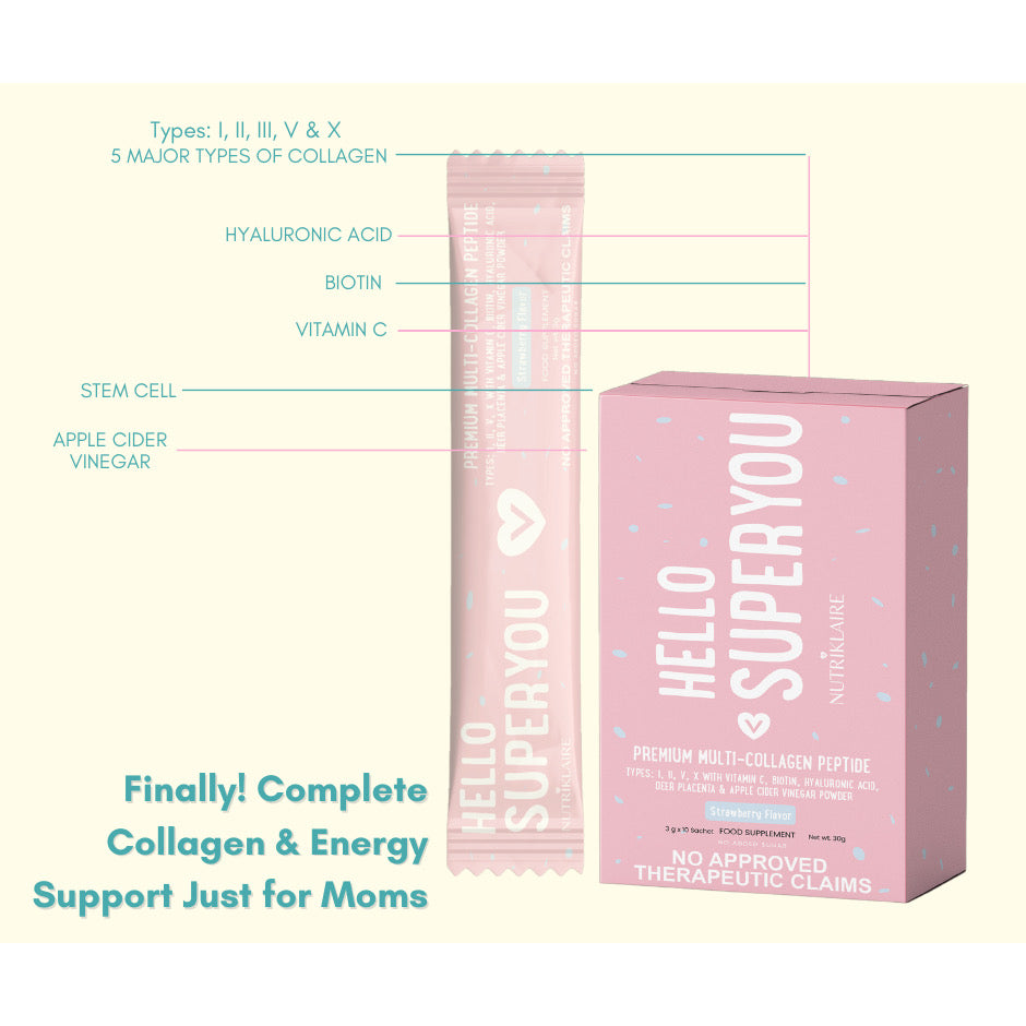 Hello, Superyou Collagen Peptide with Biotin, Vitamin C, Hyaluronic Acid, ACV for optimum health