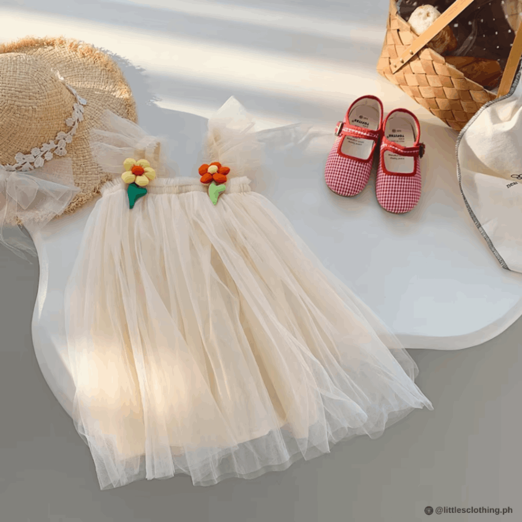Littles Lily Flower Layered Tutu Dress