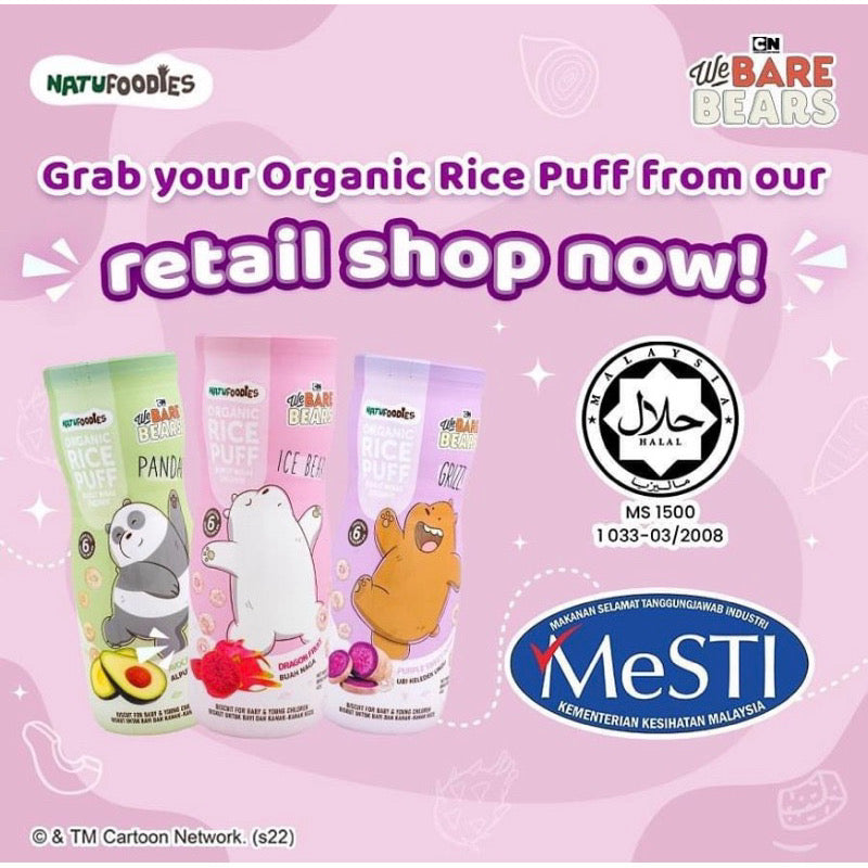Natufoodies Organic Rice Puff We Bare Bears Edition