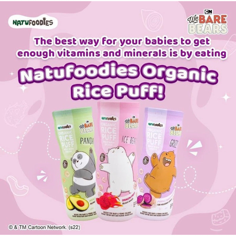 Natufoodies Organic Rice Puff We Bare Bears Edition